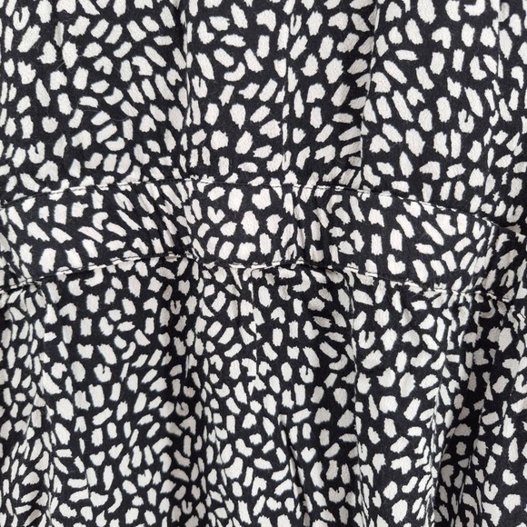 Talbots Plus 2X Black White Abstract Print Wrap Tie Waist Blouse Long Sleeve Top - Picture 12 of 14